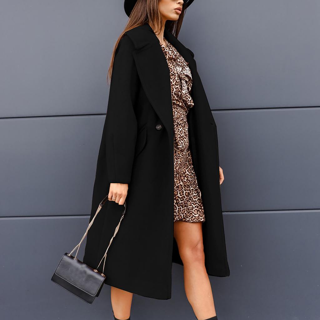 Women's Autumn And Winter Long-Sleeved Suit Collar Double-Breasted Neko Jacket
