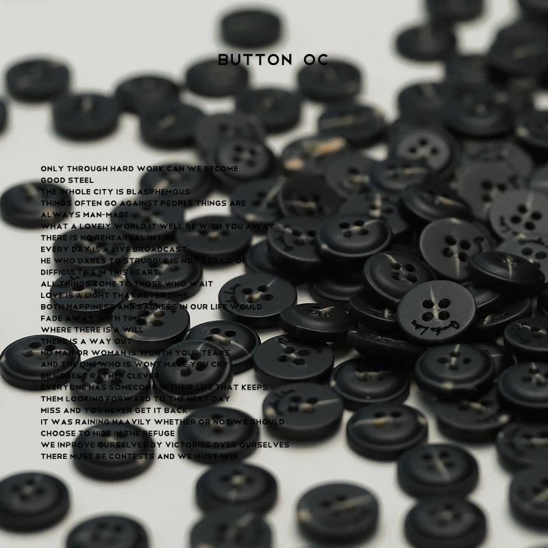 5Pcs Black Four-Eyed Button Alphabet Stick Flower Resin Clothing Accessories Knitted Cardigan Shirt Sleeve Collar Small Button