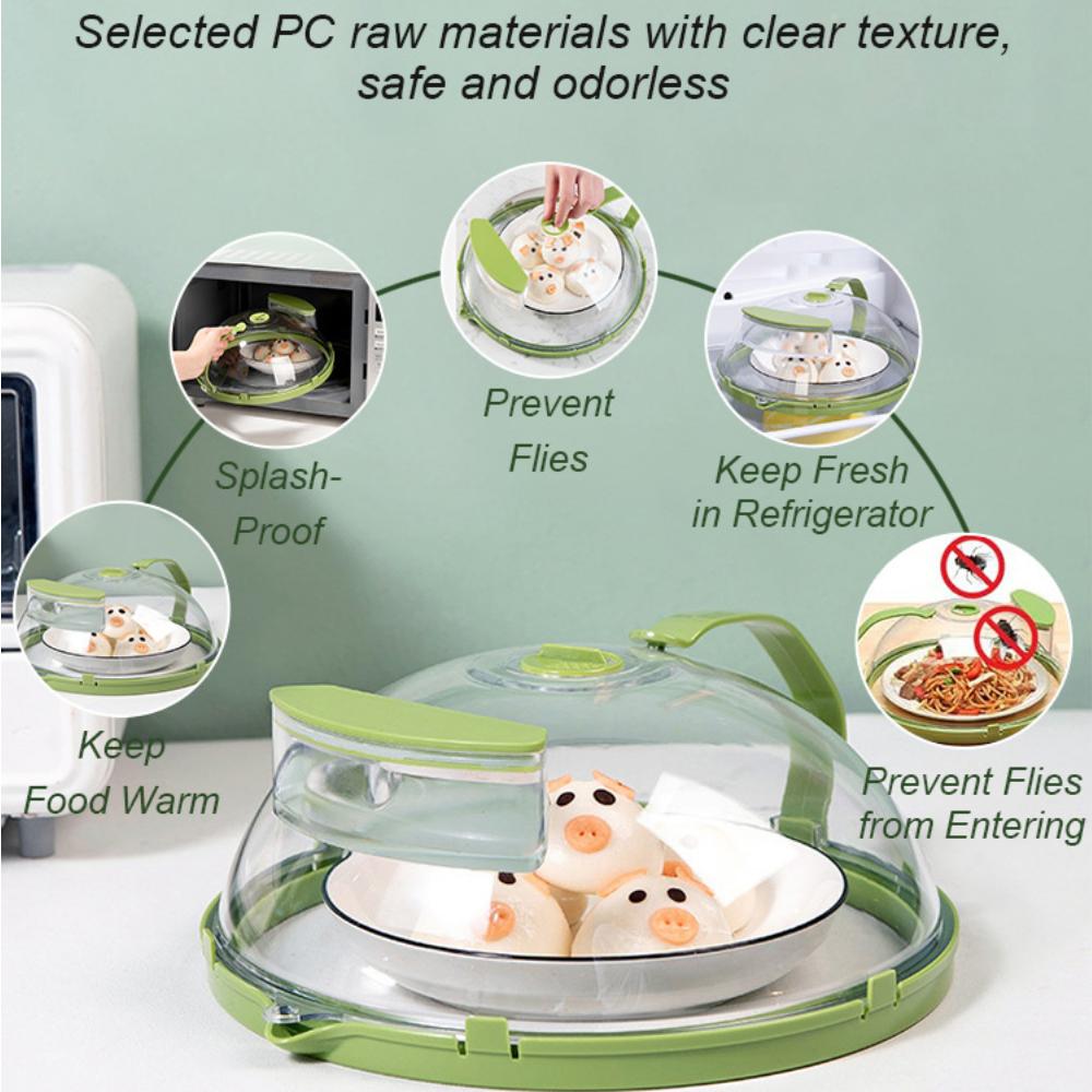 Kryt do mikrovlnné trouby na jídlo, průhledný kryt na rozstřikování do mikrovlnné trouby s vodním parníkem a rukojetí, kryty na talíře 10 palců, kuchyňské pomůcky