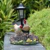 Solar Powered Chicken Garden Lamp Animal Resin Sculpture Figurine Light Cute Sculpture Lamp Lawn Courtyard Garden Decoration
