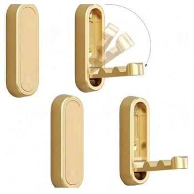 2PCS Folding Coat Hooks, Heavy Duty Wall Hooks Made of Zinc Alloy, Invisible Folding Retractable Wall Hooks ,Foldable Wall Hooks for Hanging Coats