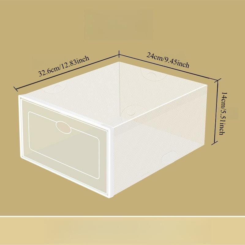 1PC transparent shoe box oval pp transparent shoe cabinet plastic shoe box simple shoe rack storage shoe storage artifact