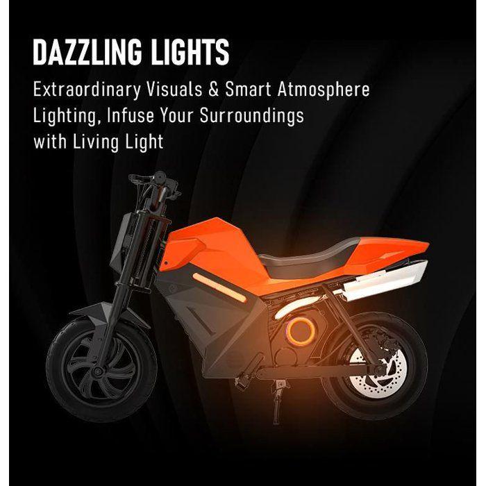 OVIVO ADV250 - Moto électrique pour enfants - 21,6 V 4 Ah - Autonomie maximale 14 km - 12,5 pouces - Orange
