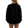 Damen Lässiger Farbkragen Langarm Lockerer Pullover Sweatshirt Top