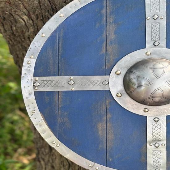 45.72 Cm Wooden Viking Shield, Viking Warrior Shield, Valhalla Round Viking Shield, Ideal for LARP, Battle Cosplay, Home Decor