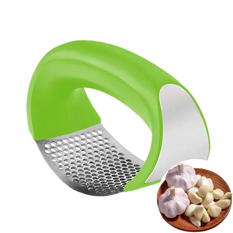 Multifunctional Manual Garlic Press Curved Garlic Grinder Slicer Stainless Steel Garlic Press Cooking Gadgets Kitchen Tool