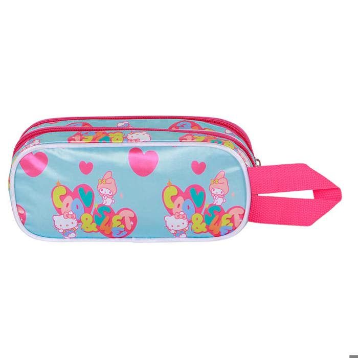Trousse Double 3D - Hello Kitty Friendship - Bleu - Taille Unique