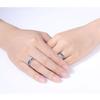 Matching Popular One Size Fits and Matching Set of Hawaiian Wedding Popular Couple Blue Starry Sky Eternal Engagement Silver 925 Ring Finish [Rockyu]