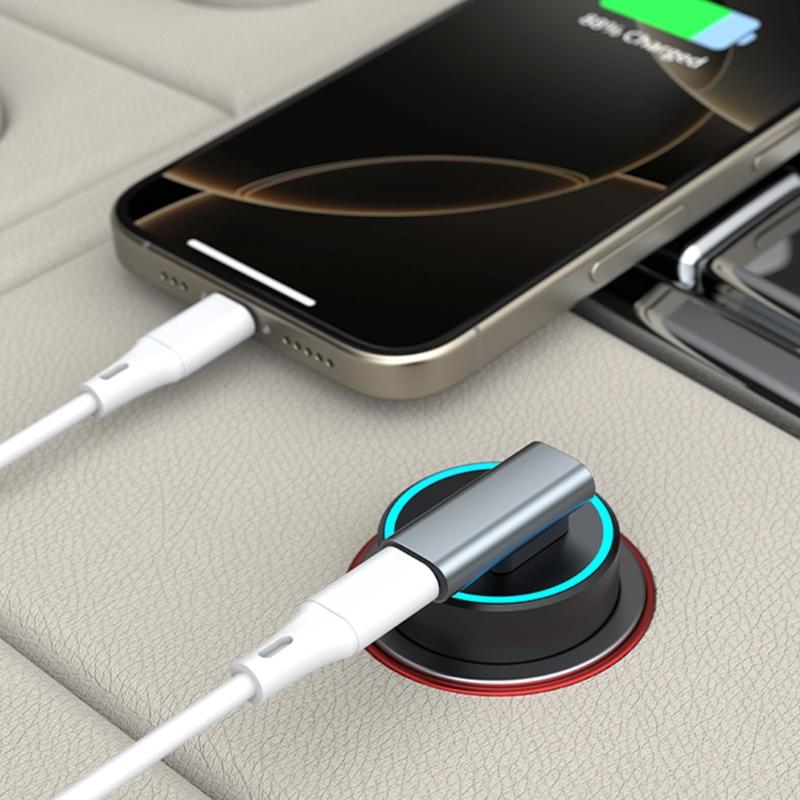 90°Bend USB to Type C Adapter Connectors Reversible Plugs Support Inline Control for Easy Use in Tight Space Use
