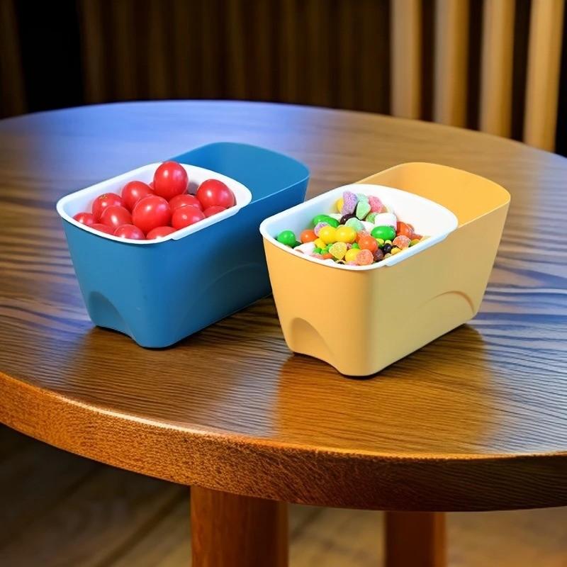 Caja de Snacks de Doble Capa con Drenaje para Almacenamiento de Frutas y Caramelos