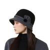 Womens' Wool Felt Fisherman Hat: Autumn/Winter, Korean Style, Versatile Warmth, Elegant British Retro Bucket Fedora for Middle-aged/Elderly.