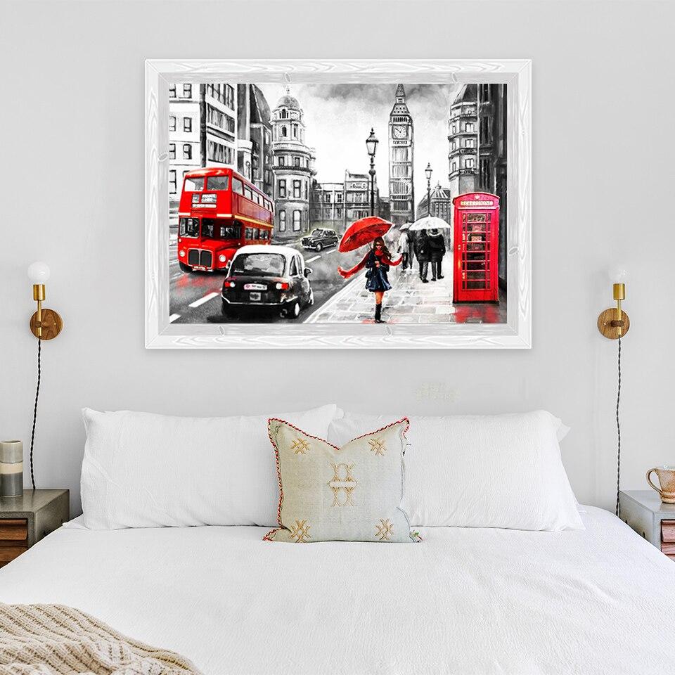 DIY 5D diamantová výšivka Věž Krajina Křížkový steh Mangrove Krajina Diamantová malba Celokulatý vrták Domácí dekorace Dárek