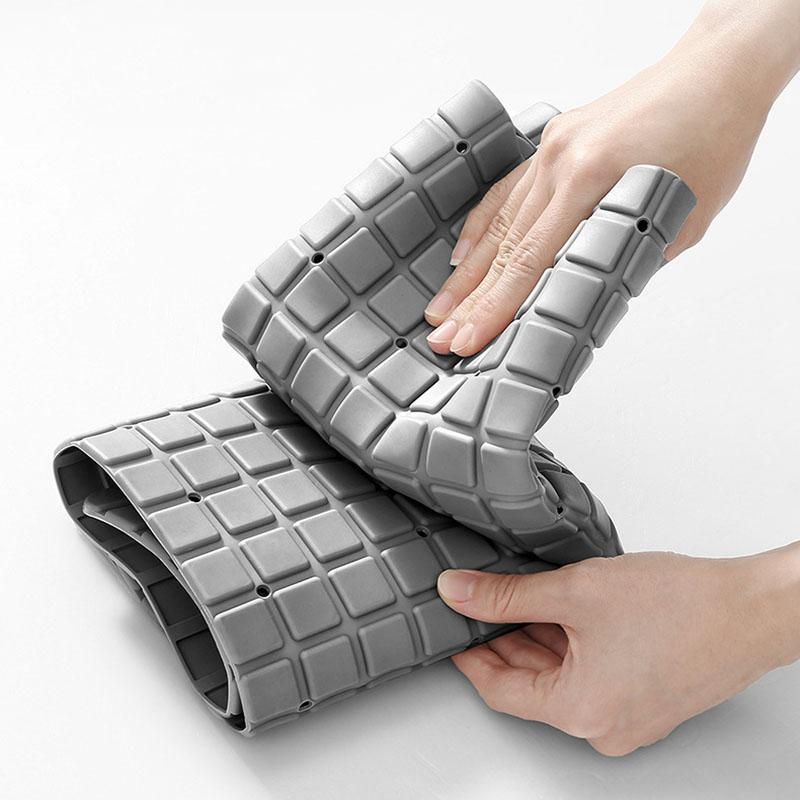 Nordic TPE Bathroom Anti Slip Mat Shower Room Drainable Floor Mat with Suction Cup Soft Interior Decoration Footpad for Toilet