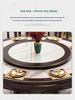 1.8m New Chinese Style Solid Wood Dining Set W/ Induction Cooker - Round Table & Chairs for Home or Hotel