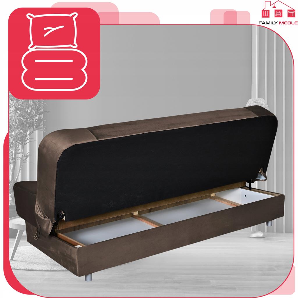 Kanapa sofa Sara Karo rozkładana wersalka spania bonell łóżko Family meble