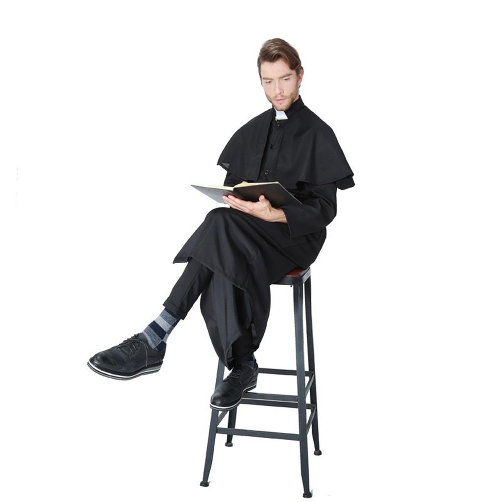 Halloween Priest and Costume Robe Set for Adults