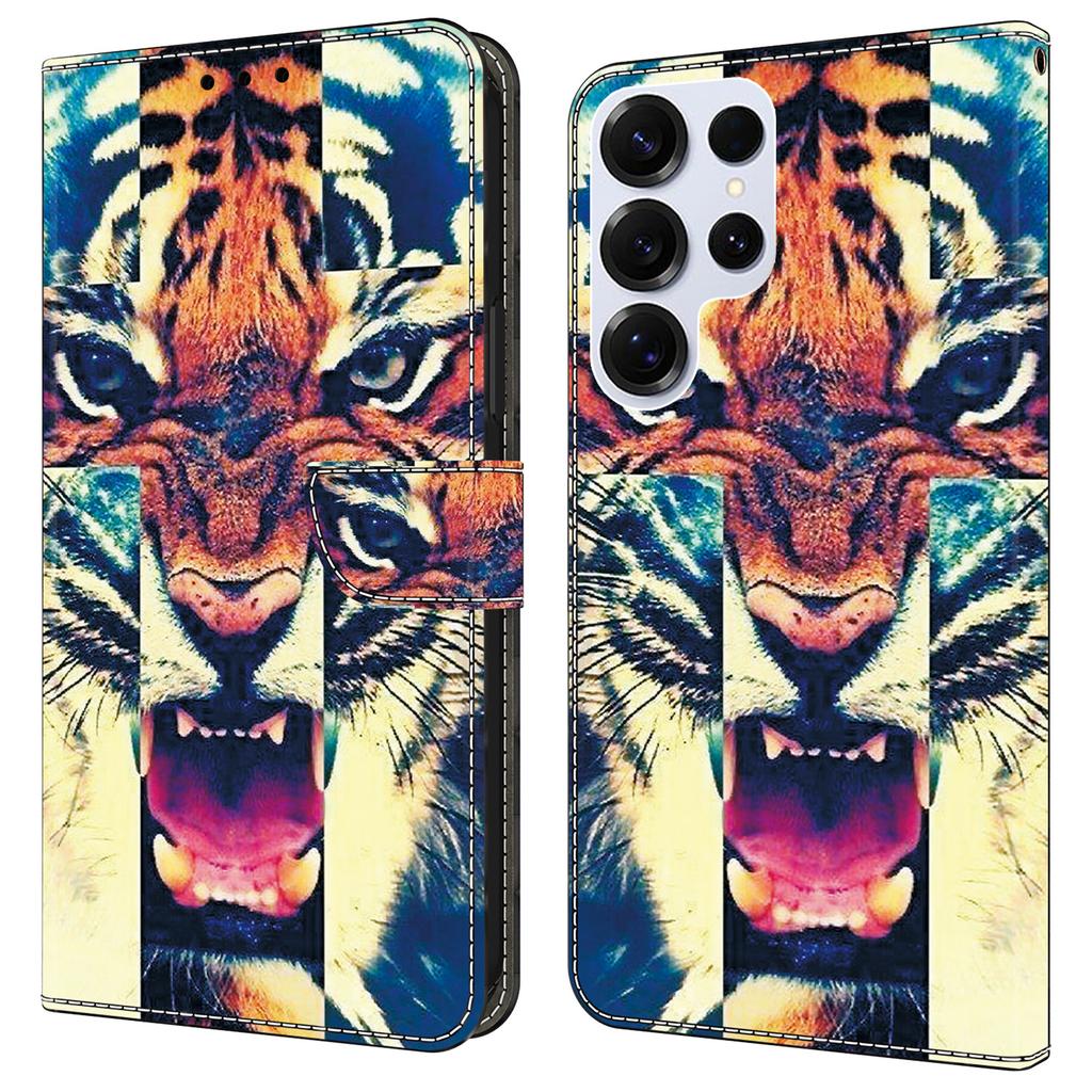 For Samsung Galaxy S24 Ultra Leather Case Pattern Printing Wallet Stand Anti Drop Phone Cover