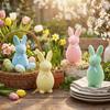 Plush Easter Bunny Statue Foam Rabbit Gnome Doll Easter Holiday Bunny Sculpture  Garden Decor