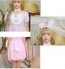 Clearstone Fluffy Animal Cosplay Halloween Strawberry Rabbit Costume for Pink Women,