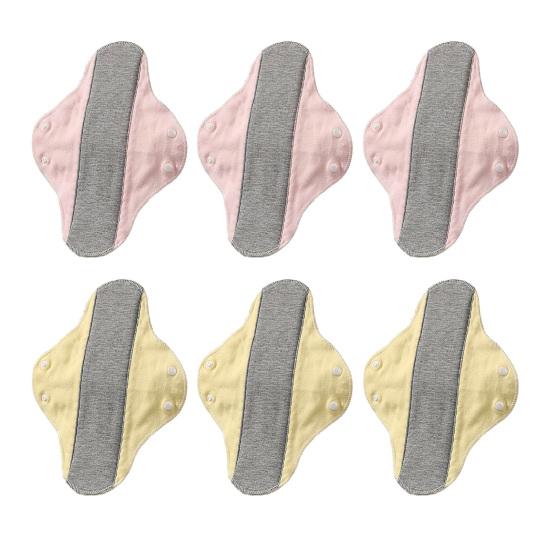 6Pcs Reusable Washable Menstrual Pads Leak-Proof Waterproof Breathable Graphene Cloth Incontinence Pads Elderly Sanitary Pads