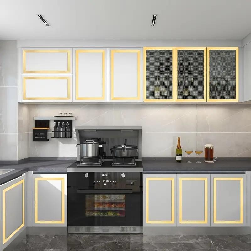 1pc 2.44m/96.06in Gold Stainless Steel Wall Sticker, Metal Mirror Self-adhesive Wall Paper Strip, Used for Edge Decoration