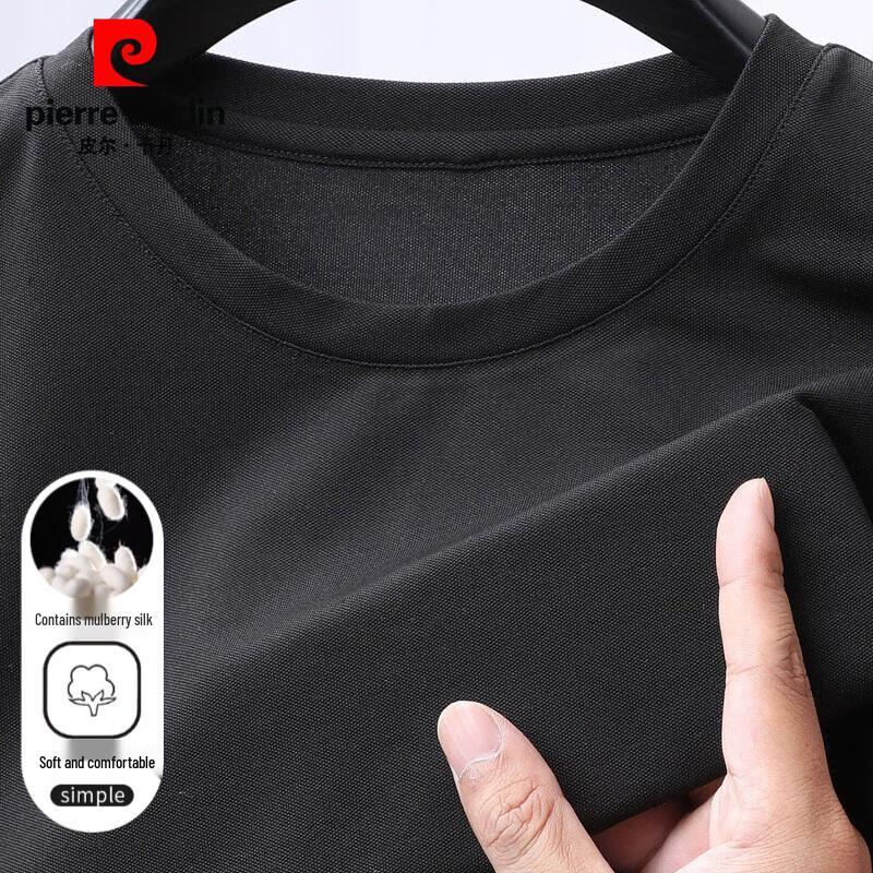 Pierre Cardin Men s Silk Blend Crewneck Long-Sleeve T-Shirt M