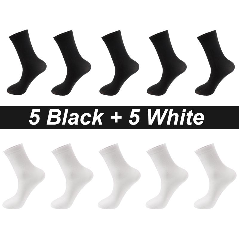 Lot de 10 paires de chaussettes pour homme en coton peigné, noires, décontractées, respirantes, de haute qualité, grandes tailles (38-48)
