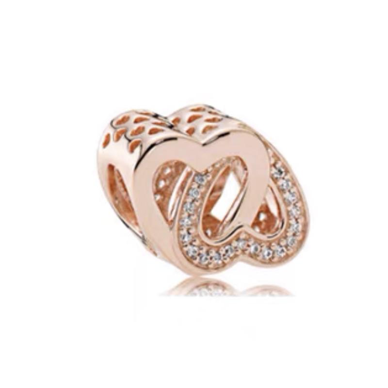 New Sparking Rose Gold Plated Clip Charm Beads Fit Original Snake Bracelet Necklace Beads For Diy Jewelry Women Jewellery Gift