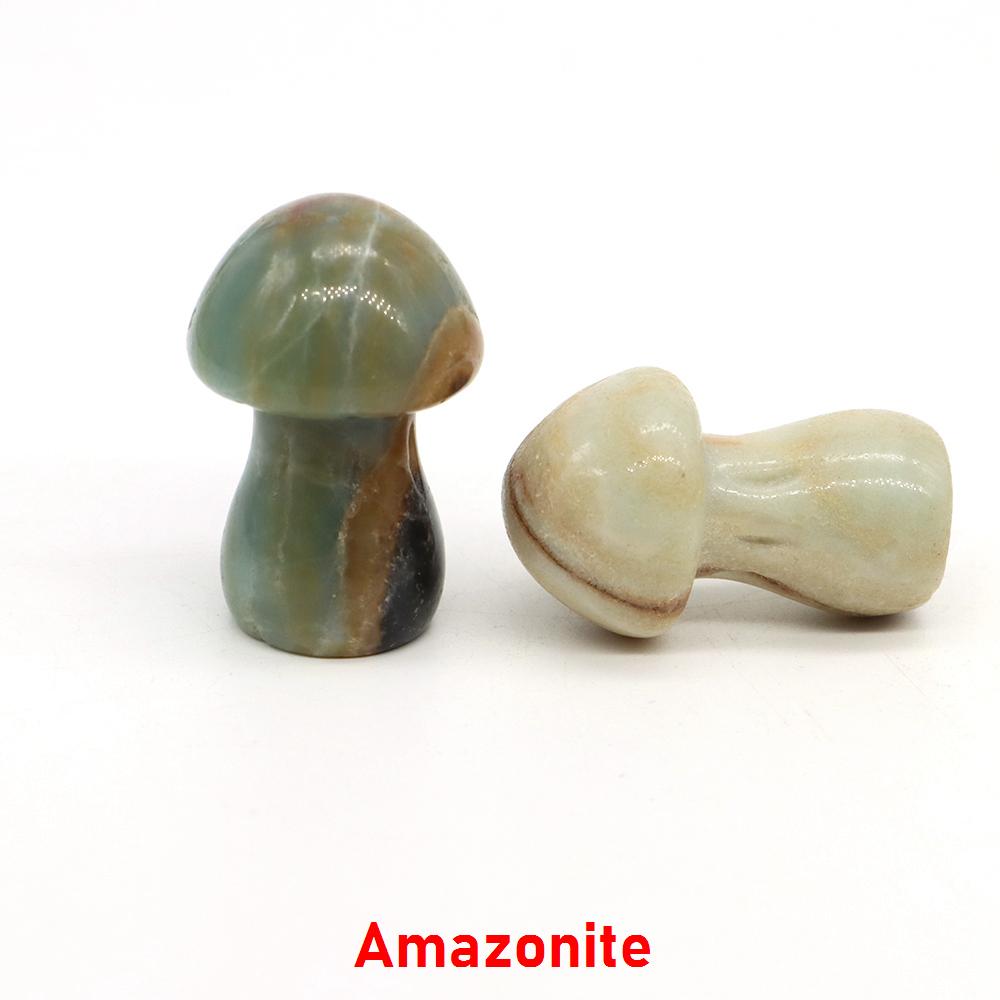 1.5" Natural Crystal Mushroom Gem Quartz Mushroom Mineral Healing Reiki Home Decoration Diy Crafts Gift Aquarium Stone