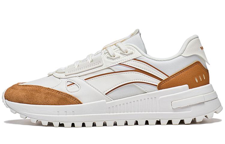 Li Ning Riding The Wind 2.0 Textile, Synthetic Leather Low top Sports Casual Shoes Men's White Yellow AGCT155-6