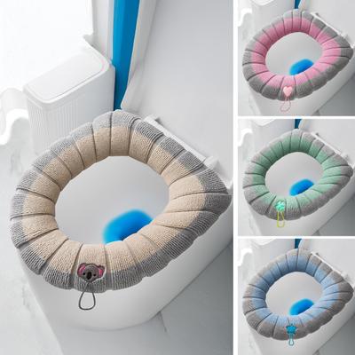 1/4Pcs Toilet Seat Covers Stretchable Thick Soft Padded Toilet Seat Warmer Cushion