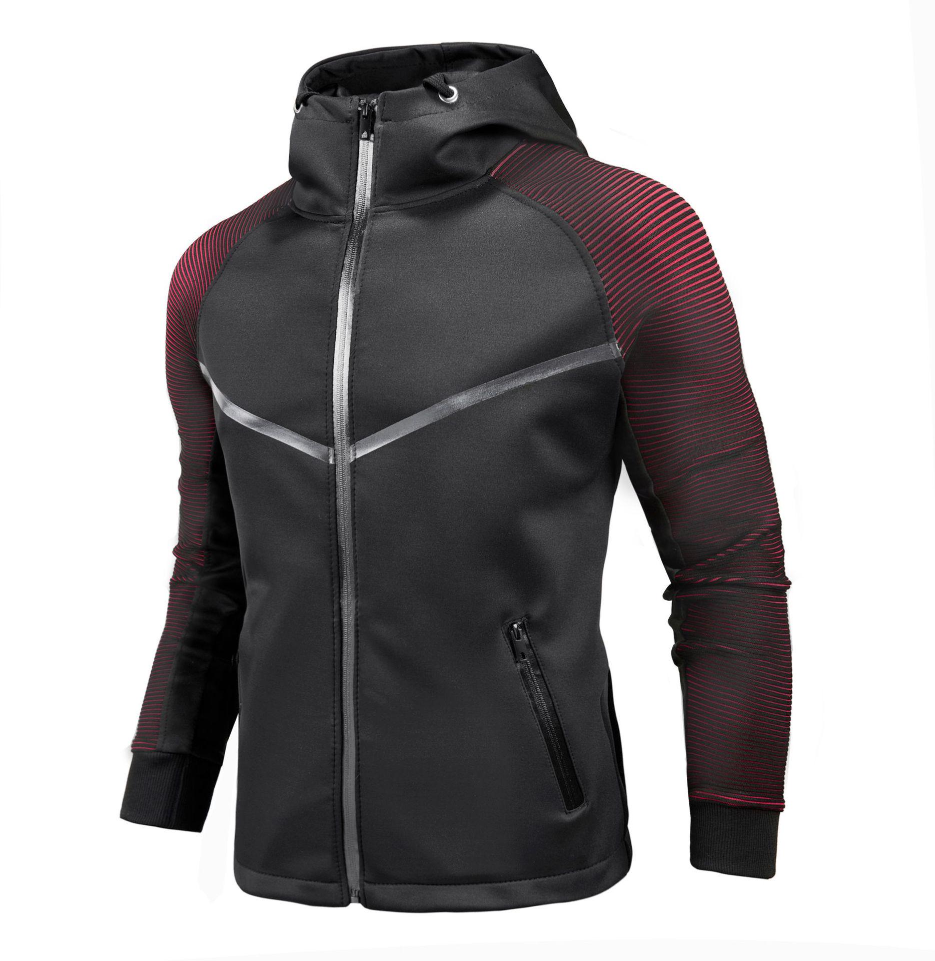 

Men s Slim-Fit Gradient Racing Jacket - Casual Youth Cardigan 3XL червоний