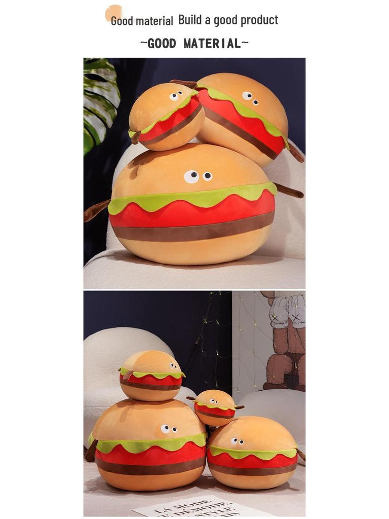 Internet Celebrity Plush Hamburger Pillow - Soft, Creative, and Slow Rebound Sleeping Cushion & Backrest