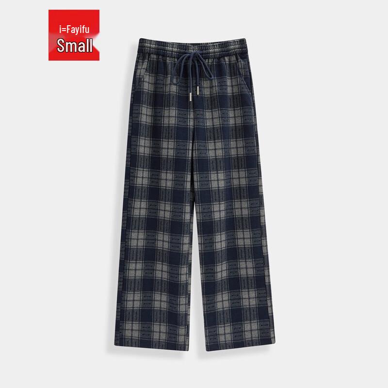 

IEF Petite Plaid Wide-Leg Casual Sports Pants M