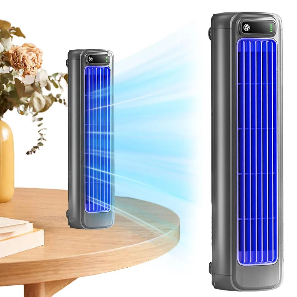 Portable Tower Fan Adjustable 3 Speeds Desk Fan Quiet Wall Mount Fan Bladeless Table Cooling Fan Desk Tower Fan for Home Office
