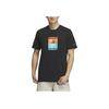 Adidas Round Neck Pullover Letter Print Short Sleeve T-Shirt Men Tops Black IS0274
