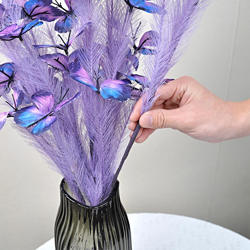 1PC Bouquet Home Party Plastic Decorative Simulated Butterfly Ornament Fabric DIY Artificial Flower Wedding 3 Colors