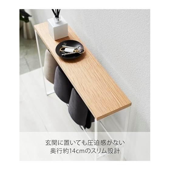 Yamazaki Jitsugyo 5152 Slipper Rack with Top Plate, White W50XD12XH41cm, Tower, Can Store Small Items, Entrance Storage, Slipper Storage