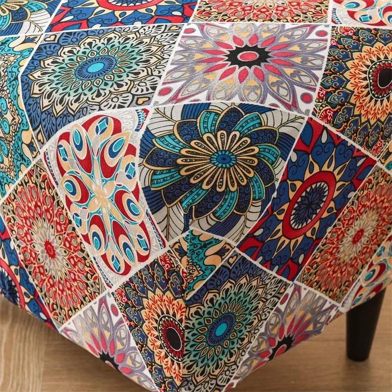 Funda para reposapiés/puf con diseño de mandala