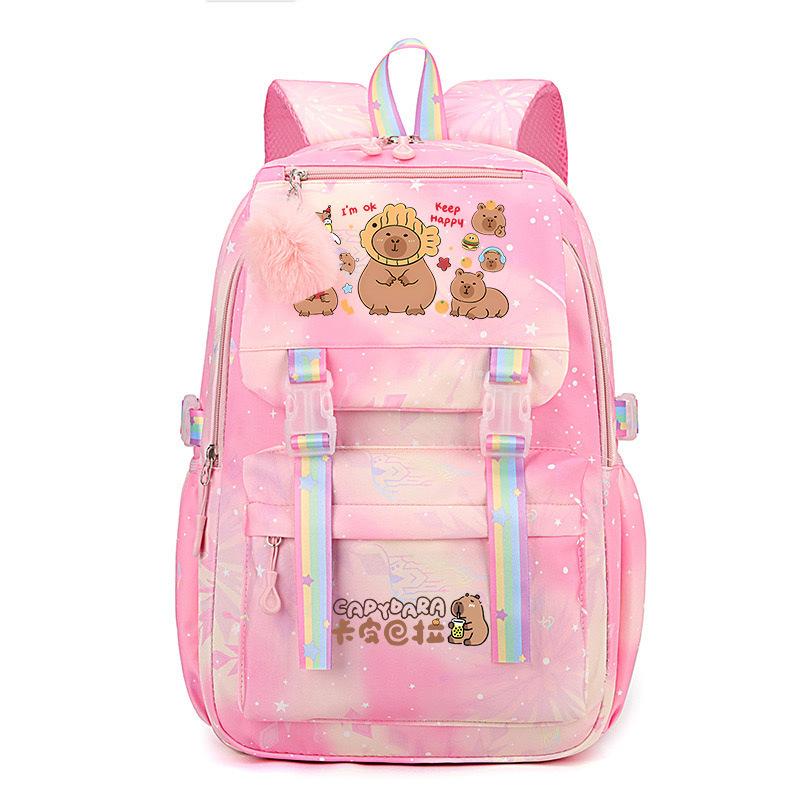Beliebter 2025 Kapibara Capybara mehrfarbig hübsch, schmutzabweisend und langlebig, niedlicher Grundschulrucksack