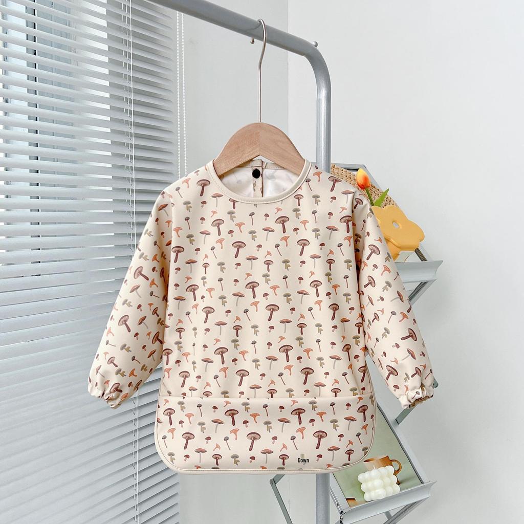 Reversible Waterproof Baby Smock & Bib - Denmark Painting Apron & Food Catcher Coverall