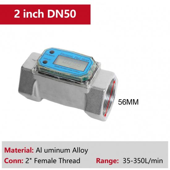 Electronic Fuel Meter Electronic Turbine Flowmeter Diesel Water Liquid Digital Aluminum Alloy 1" 1.5" 2" LCD
