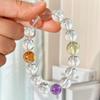 12Mm High Quality Natural White Crystal Citrine Amethyst Design Bracelet Bracelet