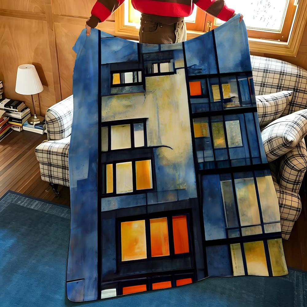 Künstler M-Mondrian Kuscheldecke Flanell Gemütlich Druck Tragbar Langlebig Maschinenwaschbar niedlich Cool
