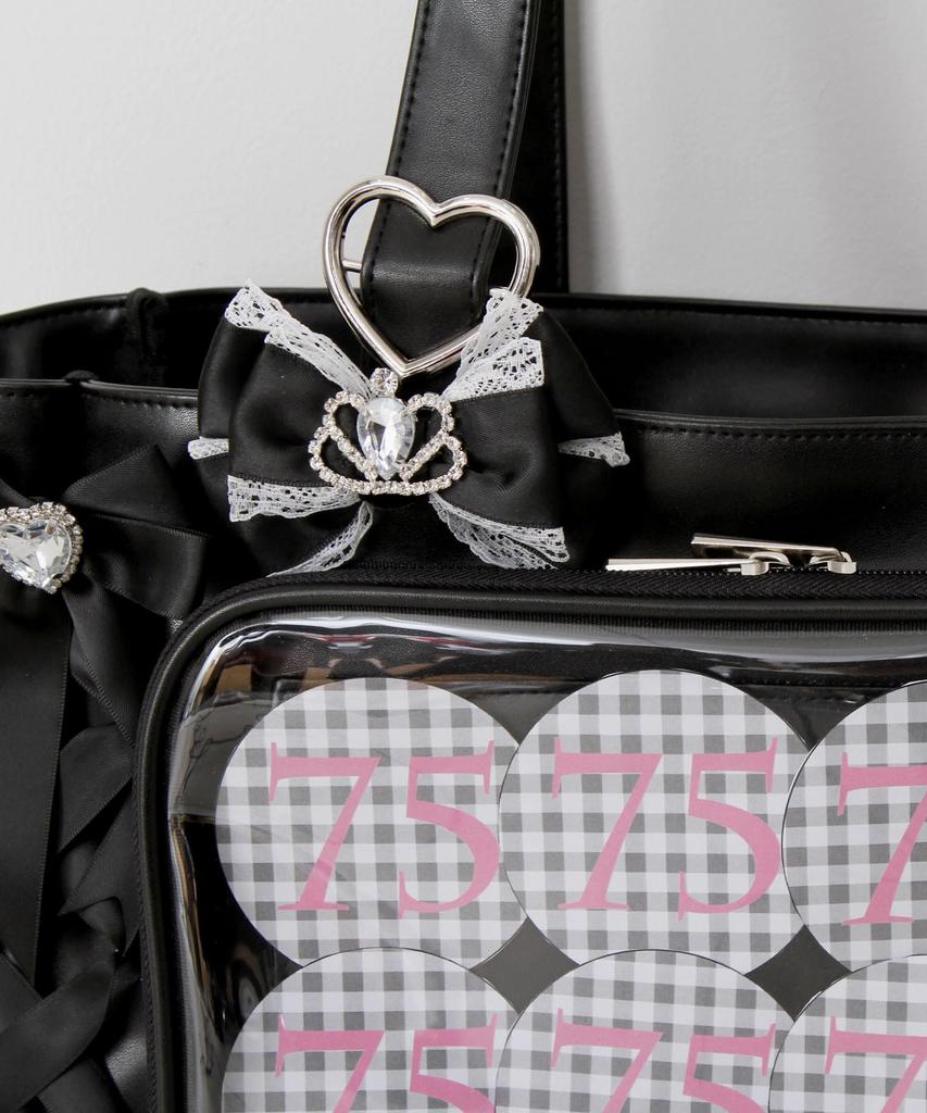 Yumetenbou Jeweled Ita Red Women's Lace-Up Bag,