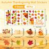 Thanksgiving Window Clings Fall Squirrel Turkey Pumpkin Stickers for Storefront Glass Decorations