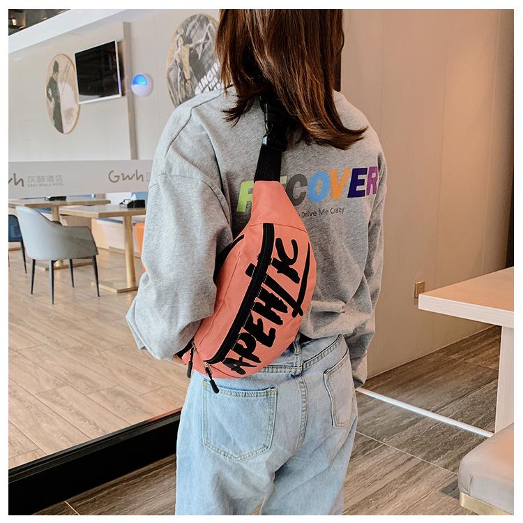 Women's Trendy Letter Print Nylon Shoulder & Chest Bag