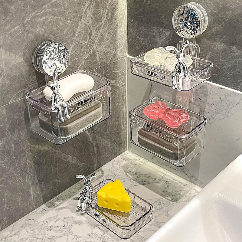 

Настінна мильниця преміум-класу з міцною присоскою та дренажем