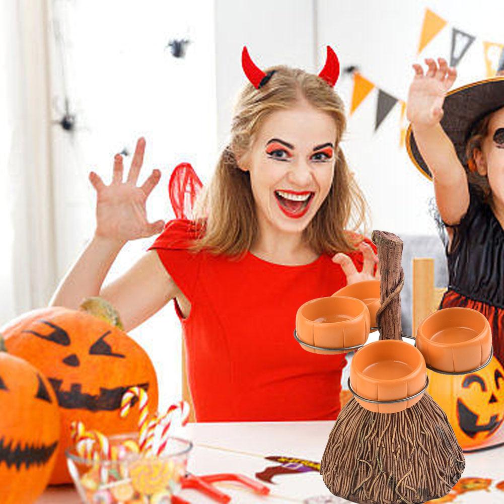 Halloween Broom Pumpkin Cups Halloween Party Is Perfect For Weddings Special Occasions Or Everyday Meals Resin Four Cups