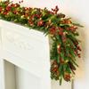 Christmas Glimmer: Garland Set for Tree, Window, and Fireplace with Flocked Leaf Ornaments